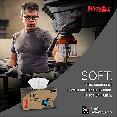 Wypall Power Clean L40 Extra Absorbent Towels (KCC03046)