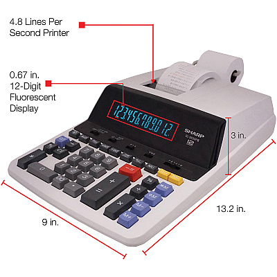 Sharp EL-2630PIII 12 Digit Commercial Printing Calculator