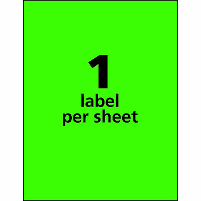 Avery Neon Shipping Labels, 8-1/2" x 11" , 100 Labels (AVE5940)