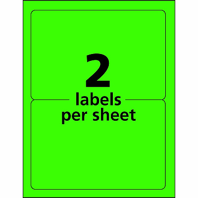 Avery Neon Shipping Labels, 5-1/2" x 8-1/2" , 200 Labels (AVE5952)