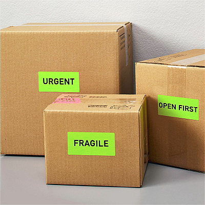 Avery 2"x 4" Neon Shipping Labels with Sure Feed, 1,000 Labels (AVE5976)