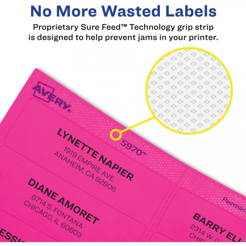 Avery High Visibility Neon Shipping Labels (5976)