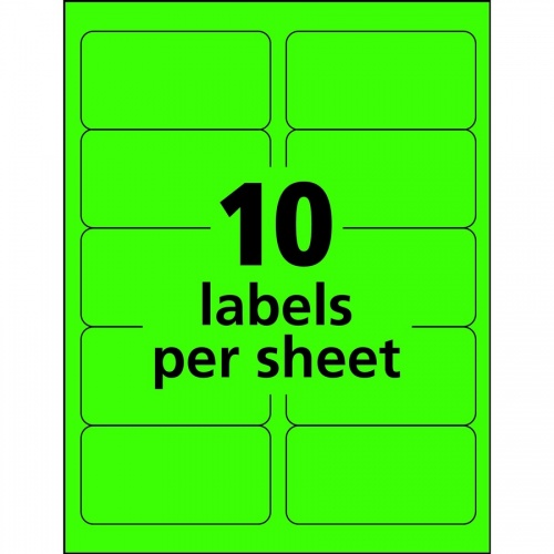 Avery High Visibility Neon Shipping Labels (5976)