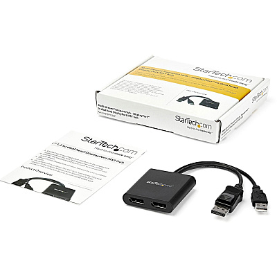StarTech Displayport To Displayport Multi Monitor Splitter - 2-port Mst Hub - Dp 1.2 To 2x Dp Mst Hub (MSTDP122DP)