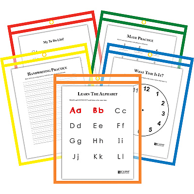 C-Line Reusable Dry Erase Pockets - Study Aid (CLI40620)