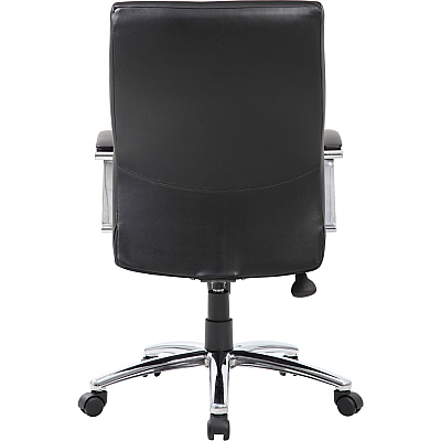 BOSS Leatherplus Executive Chair with Chrome Accent (B10101BK)