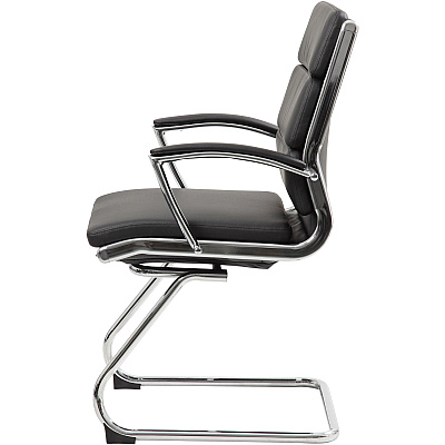 BOSS Contemporary Executive Guest Chair In Caressoft Plus (B9479BK)