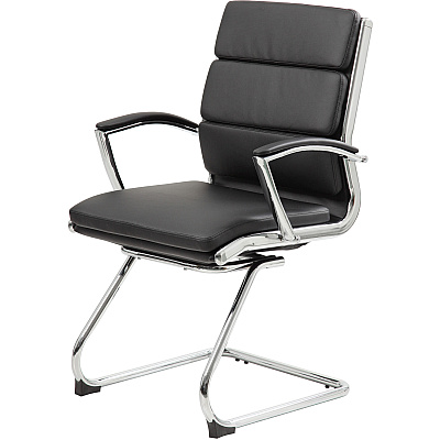 BOSS Contemporary Executive Guest Chair In Caressoft Plus (B9479BK)