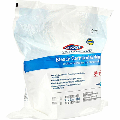 Clorox Healthcare Bleach Germicidal Wipes Refill (CLO30359CT)