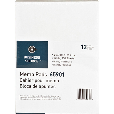 Business Source Plain Memo Pads (BSN65901CT)