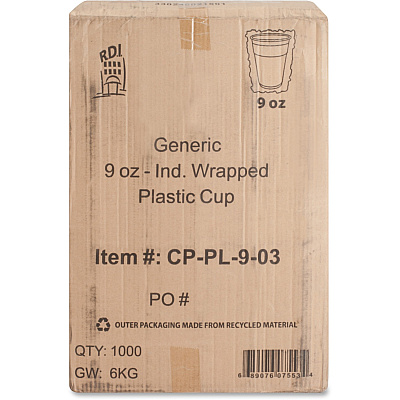 Coffee Pro 9oz Individually Wrapped Plastic Cups (CPPL903)