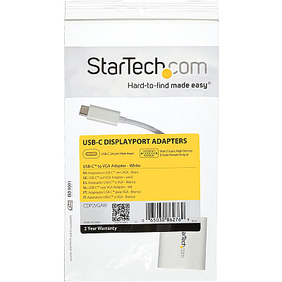 StarTech Usb-c To Vga Adapter - White (CDP2VGAW)