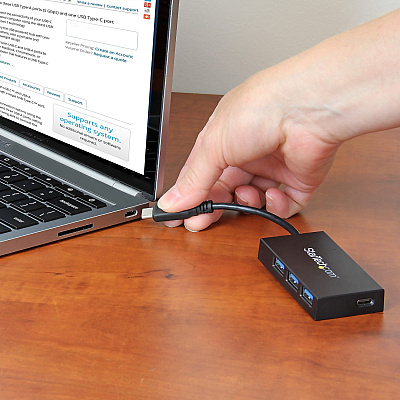 StarTech 4 Port Usb C Hub - Usb-c To 1x Usb-c And 3x Usb-a - Usb 3.0 Hub (5gbps) (HB30C3A1CFB)