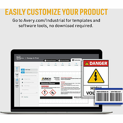 Avery UltraDuty GHS Chemical Labels 4" x 4" , Permanent Adhesive, for Laser Printers (AVE60504)