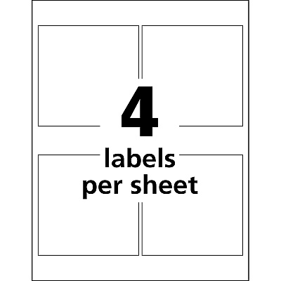 Avery UltraDuty GHS Chemical Labels 4" x 4" , Permanent Adhesive, for Laser Printers (AVE60504)