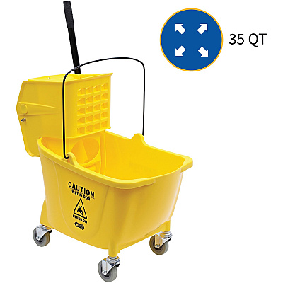 Genuine Joe 35-quart Side Press Mop Bucket & Wringer Combo (GJO02347)