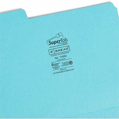 Smead SuperTab 1/3 Tab Cut Letter Recycled Top Tab File Folder (SMD11650)