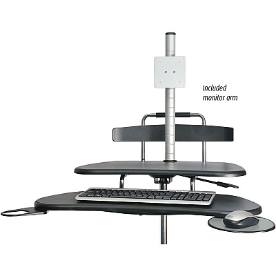 Kantek Mobile Height Adjustable Computer Workstation w/ LCD Mount (KTKSTS240)