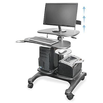 Kantek Mobile Height Adjustable Computer Workstation w/ LCD Mount (KTKSTS240)