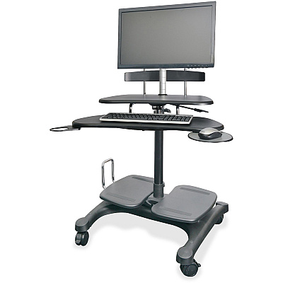 Kantek Mobile Height Adjustable Computer Workstation w/ LCD Mount (KTKSTS240)