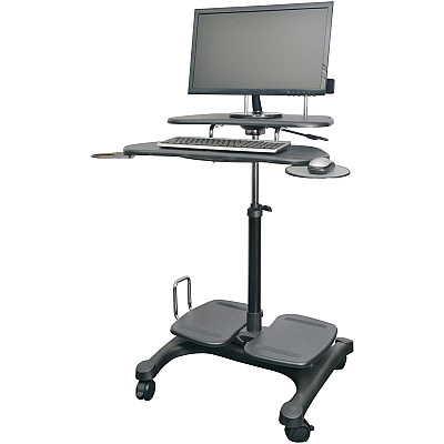 Kantek Mobile Height Adjustable Computer Workstation w/ LCD Mount (KTKSTS240)