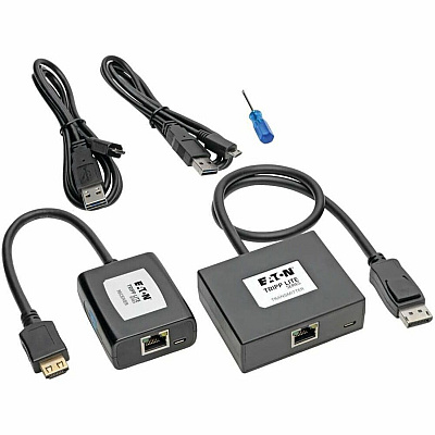 Eaton Tripp Lite Series DisplayPort to HDMI over Cat5/6 Active Extender Kit, Pigtail Transmitter/Receiver for Video/Audio, 150 ft. (45 m), TAA (B1501A1HDMI)