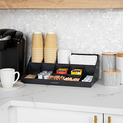 Mind Reader EMS Mind Coffee Condiment Organizer (EMSCOMORGBLK)