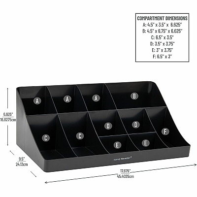 Mind Reader EMS Mind Coffee Condiment Organizer (EMSCOMORGBLK)