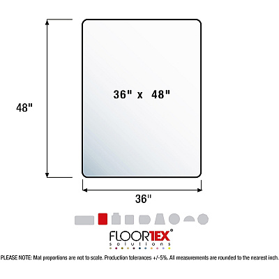 Cleartex Heavy Duty Glass Chair Mat for Hard Floors & Carpets - 36" x 48" (FLR123648EG)
