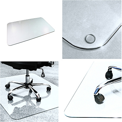 Cleartex Heavy Duty Glass Chair Mat for Hard Floors & Carpets - 40" x 53" (FLR124053EG)