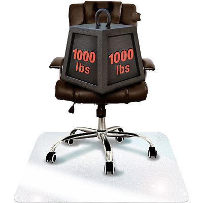 Cleartex Heavy Duty Glass Chair Mat for Hard Floors & Carpets - 40" x 53" (FLR124053EG)