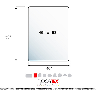 Cleartex Heavy Duty Glass Chair Mat for Hard Floors & Carpets - 40" x 53" (FLR124053EG)