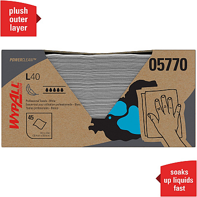Wypall Power Clean L40 Extra Absorbent Towels (KCC05770)