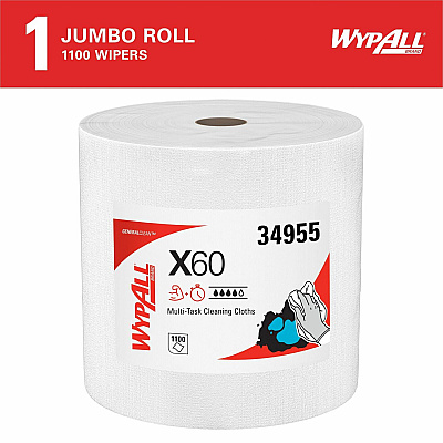 Wypall GeneralClean X60 Multi-Task Cleaning Cloth Jumbo Roll (KCC34955)