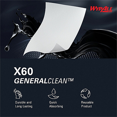 Wypall GeneralClean X60 Multi-Task Cleaning Cloth Jumbo Roll (KCC34955)