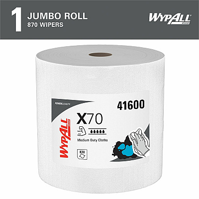 Wypall PowerClean X70 Medium Duty Cloths Jumbo Roll (KCC41600)