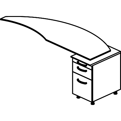 Mayline Medina Series Pencil/Box/File Return Pedestal (MLNMNBFPLGS)