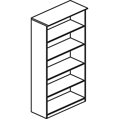 Mayline Medina Series Gray Laminate. 5-Shelf Bookcase (MLNMVB5LGS)