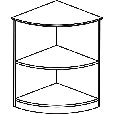 Mayline Medina - Open 1/4-Round Bookcase (MLNMVBQ2LGS)