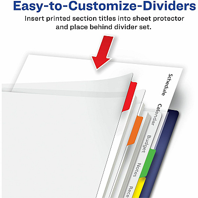 Avery Clear Easy View Durable Plastic Dividers 8 tabs, 1 set (AVE16741)