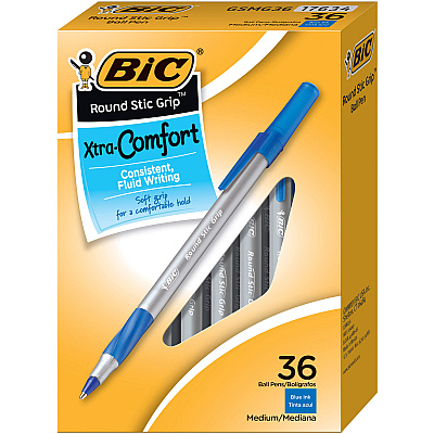 BIC Round Stic Grip Ballpoint Pen (BICGSMG361BE)