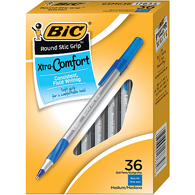 BIC Round Stic Grip Ballpoint Pen (BICGSMG361BE)