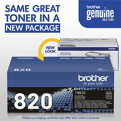 Brother Genuine TN820 Mono Laser Black Toner Cartridge