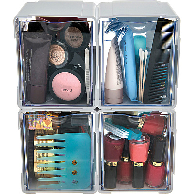 deflecto Tilt Bin Interlocking Storage Organizer (DEF421103)