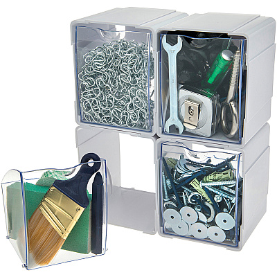 deflecto Tilt Bin Interlocking Storage Organizer (DEF421103)