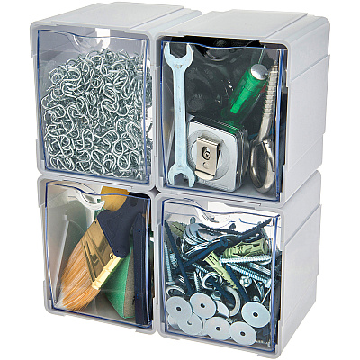 deflecto Tilt Bin Interlocking Storage Organizer (DEF421103)