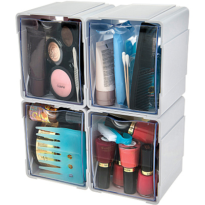 deflecto Tilt Bin Interlocking Storage Organizer (DEF421103)