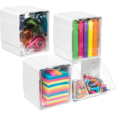 deflecto Tilt Bin Interlocking Storage Organizer (DEF421103)
