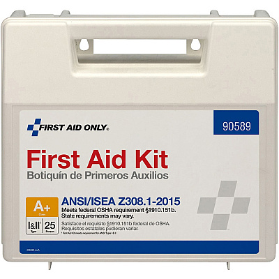 First Aid Only 25-Person Bulk Plastic First Aid Kit - ANSI Compliant (FAO90589)