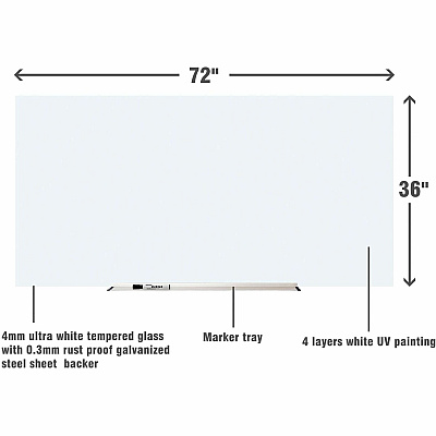 Lorell Magnetic Dry-Erase Glass Board (LLR52507)